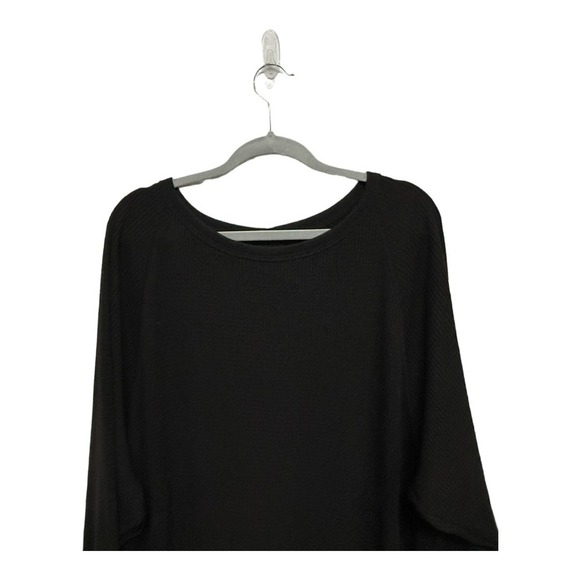 Free People Amelia Washed Black Oversized Long Sleeve Thermal Top Boho Size M - Picture 4 of 8